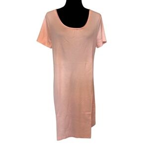 NWT Lands' End Pearl Pink Scoop Neck Night Shirt Gown Pajama Dress Size Medium